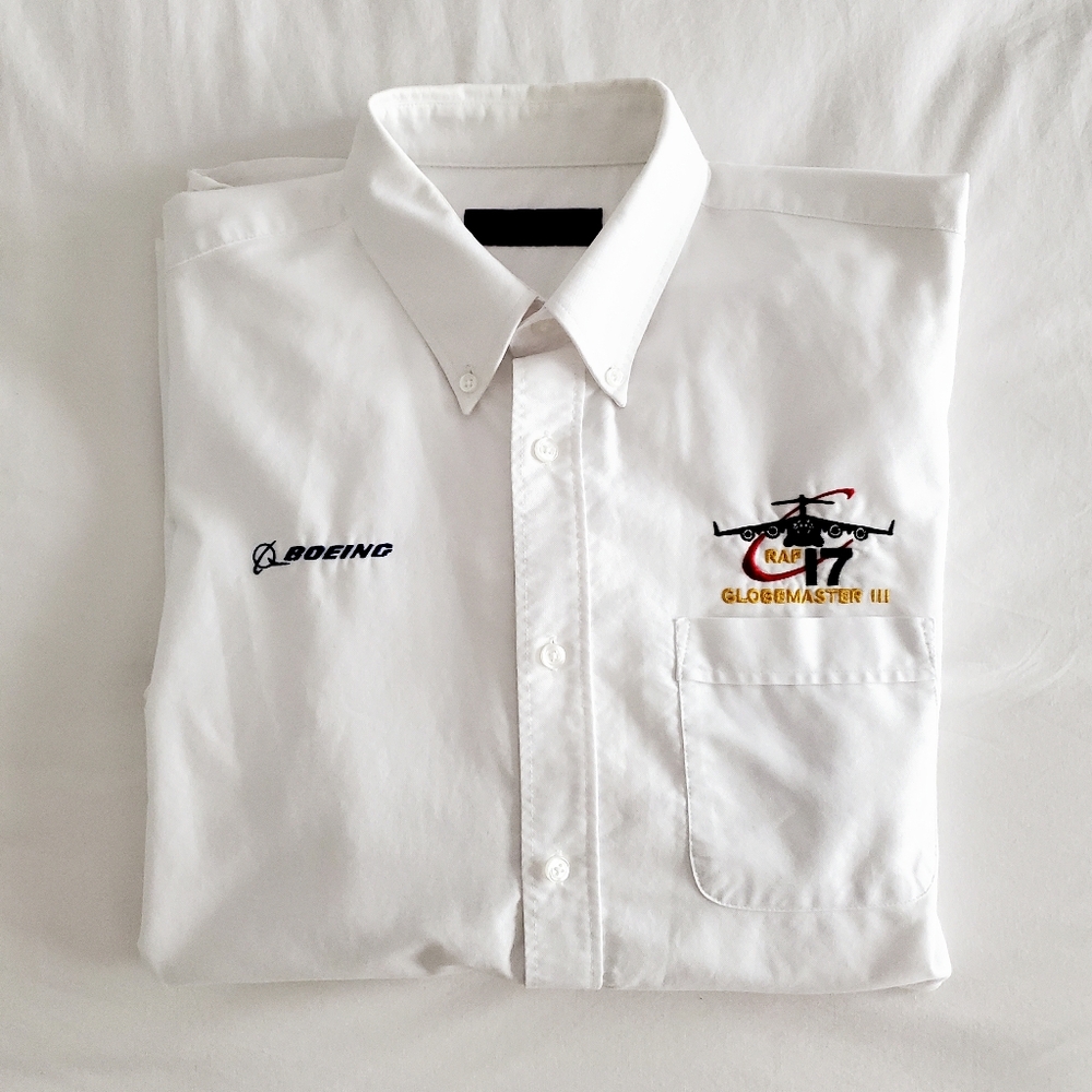 Henbury Oxford White Buttondown Shirt - Boeing C17 Globemaster III